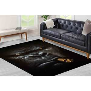 Alfombra Impresa - Alfombras con Diseño de Gorila Fumando, Alfombras para Bodas, Alfombra con Diseño de Animales, Alfombra Suave No Tejida - Product Image 3