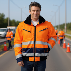 Blouson de pilote haute visibilité orange/bleu taille L – Équipement de sécurité et de survie avec fonction PREVENT - Product Image 3