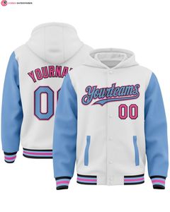 Manteau d'hiver à manches longues pour hommes de baseball personnalisé de grande taille veste à capuche universitaire cousue coupe-vent personnalisée en gros - Product Image 1