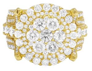 Bague exclusive en or blanc 10 carats avec diamants de laboratoire, style floral, sertie de diamants, bijoux de fête pour hommes - Product Image 4