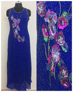 Vêtements pour femmes Robe longue en maille à paillettes brodée à la main Soirée Cocktail Soirée Clubbing Wear Cami Dress Classic Style Gown - Product Image 3