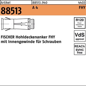 Anclaje para Techo Hueco Fischer R 88513 FHY M6 A4, Paquete de 50 Piezas - Product Image 1