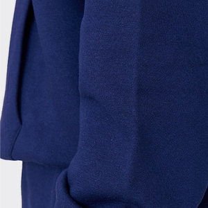 Ensembles de survêtements décontractés personnalisés en molleton bleu uni pour l'hiver, pour hommes et femmes, grandes tailles, en polaire écologique, sweat à capuche de haute qualité 100% - Product Image 6