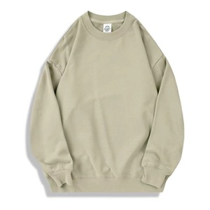 Drop sholder Hommes 100% Coton Oversized Crew Neck Autumn Loose Fit Terry Tops Customized Casual Hooded Sweatshirts - Product Image 1