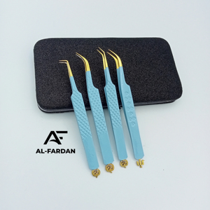 แหนบต่อขนตาปลอมดีไซน์ฮาโลวีนคีมหนีบขนตาทำจากสเตนเลสผสมสีทองและสีฟ้า - Product Image 1