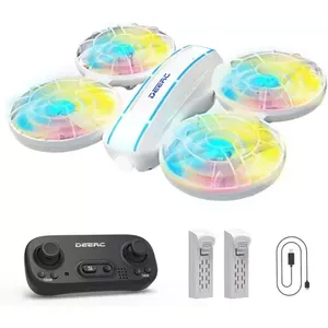 Dronehint D33มินิโดรน LED แสง4ความเร็ววงกลมบินด้วย2แบตเตอรี่โหมดไร้หัวและกล้องสำหรับผู้เริ่มต้นคอร์ดคอบเตอร์ - Product Image 1