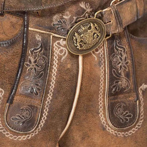 Short Lederhosen bavarois personnalisé pour hommes tenue traditionnelle allemande Oktoberfest 100% coton solide brodé Technique privé - Product Image 2