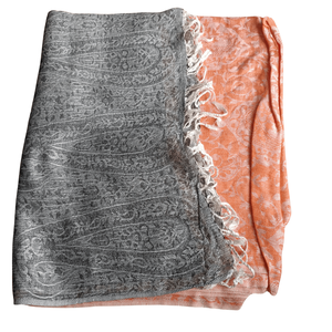 Grey Peach Dual-Tone Paisley <b>Pashmina</b> Shawl Summer Cashmere Modal Rayon Polyester Jersey Lace Digital Leopard Letter Solid - Product Image 5