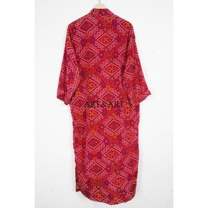 Premium Quality Handmade Long Silk Sari Vintage Patchwork Kimono Bridesmaid Robes Free Size Women's Summer Nightwear Soft - Product Image 5