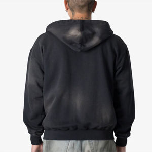 Sweat à capuche zippé doux et délavé pour hommes, sweat-shirt confortable de haute qualité pour une tenue décontractée et des activités de plein air - Product Image 4