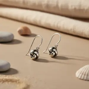 925 Sterling Silver <b>Knot</b> for Women Dainty Rose Gold Trendy Stud Design Flower Pattern Zircon for Engagement Wedding Party - Product Image 3