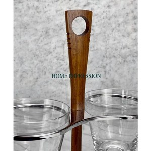 Stylish Brown Kitchen <b>Rack</b> Unit <b>Wooden</b> Glass Stand with Metal Shelving for Cutlery Tissue and <b>Spice</b> Functional Table Supplies - Product Image 5