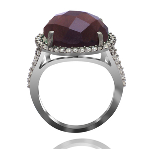 Anillo hecho a mano de Plata de Ley 925, piedras preciosas de cuarzo ahumado Natural, joyería clásica para boda, las mejores fiestas de piedras preciosas Naturales de La India - Product Image 1