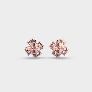 Pendientes redondos de cuatro piedras con abalorios, el mejor corte elegante, Oro Sólido de 14K, pendiente de tuerca de boda de compromiso de diamante de moissanita de 2 quilates - Product Image 2