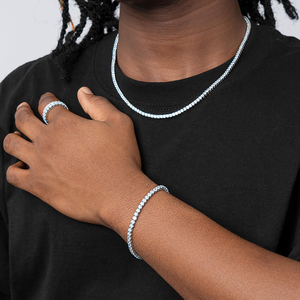 Elegante hecho a medida 3mm 5mm 6mm 925 plata esterlina Moissanite Pass Tester tenis cadena collar oro para bodas compromisos - Product Image 6