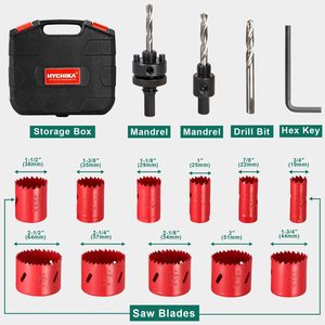 17 Pcs Baja Kecepatan Tinggi <span class=keywords><strong>3</strong></span>/4 Inci-2-1/2 Inci Set In Case dengan Mandrels - Product Image 3