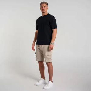 กางเกงคาร์โก้ผู้ชายคุณภาพสูงชุดลำลองผ้าแห้งเร็วใส่สบายสำหรับการตั้งแคมป์การเดินทาง-ลายกลางเอวแบน - Product Image 2