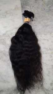 Venta al por mayor Remy Bulk Indian Virgin Raw Weaving Alta calidad Single Drawn 10 \ "-30 \" Wave Mejor precio Unwefted 10 \ "-30 \" Pelos crudos - Product Image 3