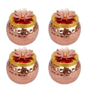 <b>Pink</b> Gold Dry Fruit Jar With Flower Knob Lid Kitchen Iron Nut Jars for <b>Christmas</b> Diwali Tabletop <b>Decor</b> Use for Food Storage - Product Image 4