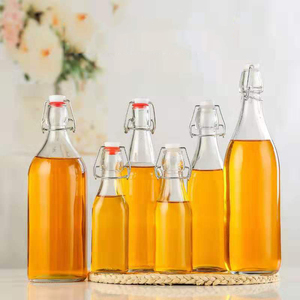 Bán buôn lật Chai Thủy Tinh hàng đầu với nắp đậy kín khí & rò rỉ cho đồ uống, dầu, giấm, bia, soda, bia, soda, sữa - Product Image 3