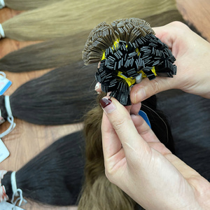 Extensions de cheveux naturels ondulés à pointe plate Pre Bond Keratin Tip Cheveux humains Vietnamien U I Hair Tip - Product Image 2