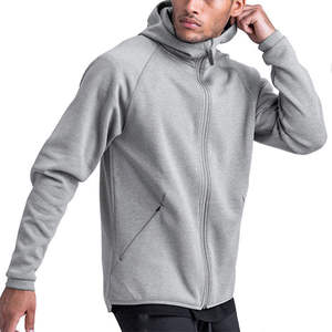 Sweat à capuche zippé personnalisé pour hommes en hiver avec motifs brodés teints en couleur unie 100% sweat à capuche transfrontalier en molleton de coton pour hommes - Product Image 4
