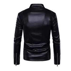 Veste en cuir PU ajustée pour homme, tendance hiver 2026, respirante, col montant surdimensionné, designs OEM fins - Product Image 6