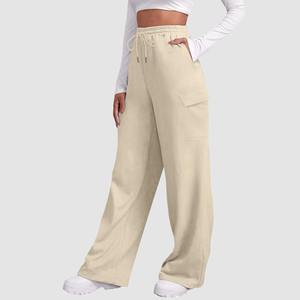 <b>Women</b> Baggy Trousers Loose Fit Wide Leg <b>Cargo</b> Pants High Waist Streetwear Casual Fashion Outfit - Product Image 3
