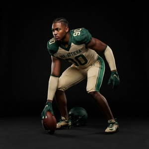Custom Cream Green American Football Jersey <b>Padded</b> <b>Pants</b> Set Team Uniform Sportswear Wholesale Manufacturer Supplier Teamwear - Product Image 3