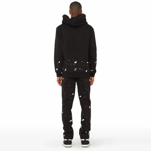 Pantalon de survêtement et sweat à capuche évasé empilés personnalisés ensemble de survêtement brodé en détresse ensemble de survêtement 2025 nouveauté - Product Image 2