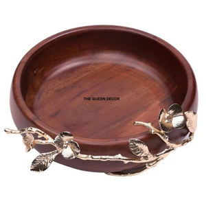 Modern Aluminum <b>Metal</b> Round Shape Antler Looking Shinny Polish Unique Texture Decorative <b>Bowl</b> Fancy Kitchenware - Product Image 2