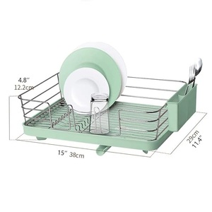 Escurridor de platos elegante y duradero, estante para platos y platos de acero inoxidable para instalación de tipo soporte para fregadero de cocina - Product Image 2