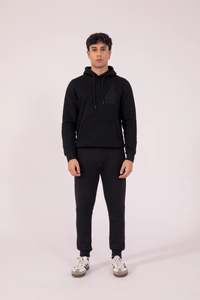 Vente en gros de pull à capuche surdimensionné 100% coton pour hommes col à capuche en relief de grande taille vêtements d'hiver à motif solide - Product Image 4