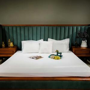 ผ้าปูที่นอนสีขาวแบบพอดีตัวทำจากอินเดียชุดเครื่องนอนหนา16นิ้วขายส่ง - Product Image 1