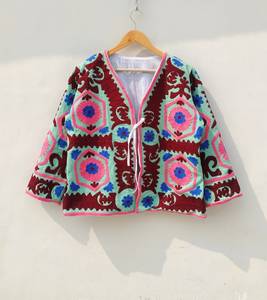 Luxury Range Creative Winter Wear Wholesale Price Beautiful Hand Crafted Embroidered Women Bohemian Style Fur Jackets Wholesale - Product Image 1