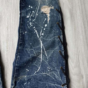 Jeans Ajustados Azul y Blanco Vintage 2026, Talla Grande, Estilo Urbano, Lavado Desgastado, Cintura Media con Ribete de Cremallera - Product Image 4