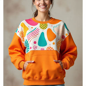 Sudadera Personalizada Unisex con Bordado y Sublimación, 100% Algodón, Invierno, Informal, Deportiva, Holgada, Manga Larga, Lisa - Product Image 6