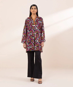 Vestido de césped árabe impreso para mujer El mejor diseño Impreso digital Verano e invierno Kurtis OEM con servicio para ropa de fiesta - Product Image 4