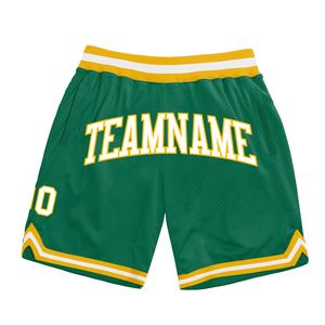 Industrie Direct Engro Sportswear Short de basket-ball confortable et personnalisé vert Kelly blanc-or authentique - Product Image 1