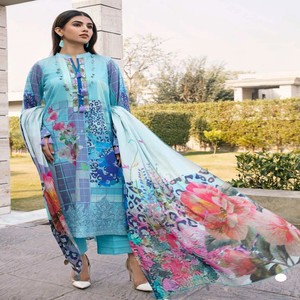 CHARIZMA Indian Pakistani Ethnic Luxury High Quality Lawn Wedding Modern Heavy Embroidered Work Unstitched Salwar Kameez for - Product Image 4
