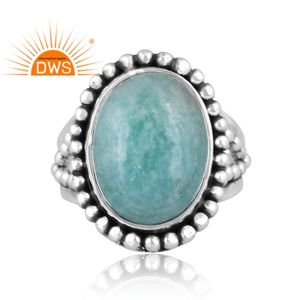 Anillo de declaración de piedras preciosas de amazonita Natural de plata de ley más vendido, joyería personalizada para mujer, regalo para ella - Product Image 2