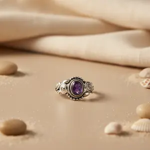 Anillo Ovalado de Circonita con Baño de Platino y Rodio para Mujer - Diseño Geométrico, Estilo Delicado, Certificado IGI - Product Image 1