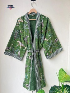 ชุดคลุมอาบน้ำสไตล์ฮิปปี้โบฮีเมียนชุดกิโมโนผ้าเนื้อนุ่มแบบอินเดียปักลายดอกไม้ - Product Image 3