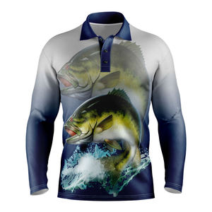 Wholesale 100% Polyester Custom <b>Performance</b> Fishing Shirt UV <b>Protected</b> Quick Dry Breathable Satin Knit Customized Design - Product Image 3
