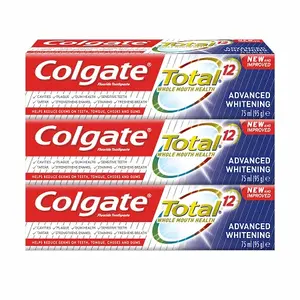 Colgate Total tiên tiến làm trắng kem đánh răng 12 giờ bảo vệ-3x75 ml
