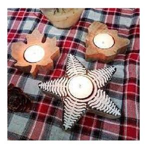 Easy to Use Travel Friendly Tabletop Decorative Wood <b>Tealight</b> <b>Candle</b> Stand Tea Lamp Commemorative Holiday Pattern <b>Candle</b> Holders - Product Image 5
