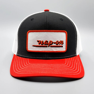 Logotipo de parche tejido, ala curva de 6 paneles, gorra Snapback de tela de malla y algodón de perfil medio estructurado de alta calidad, gorras de camionero - Product Image 1