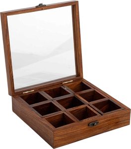 Boîte à épices en bois faite à la main Conteneurs à épices en bois pour les organisateurs de supports à épices en palissandre (supports en palissandre 8x8) - Product Image 3