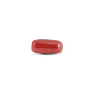 พลอยปะการังแดงญี่ปุ่นธรรมชาติ รูปไข่ ขนาด 7.2 กะรัต ขัดเงา สูง 8 มม. - Product Image 3