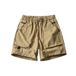 Short léger en nylon pour homme avec cordon de serrage-Vêtements de sport d'été décontractés, couleur unie, coupe confortable, entretien facile - Product Image 3